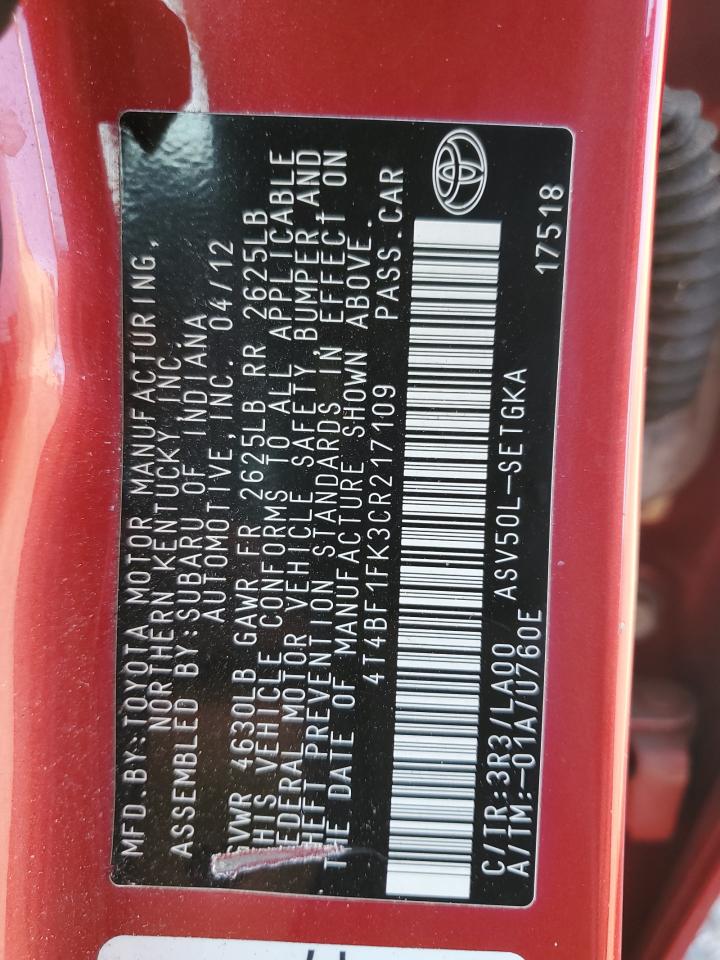 Toyota Camry Base Image 12